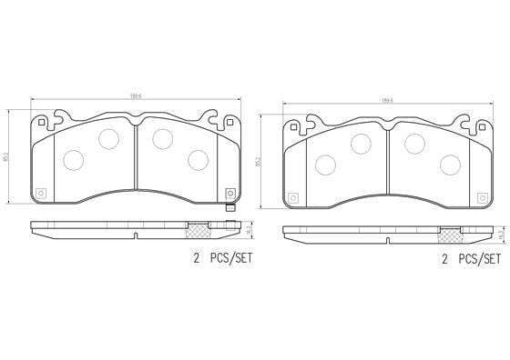 Front Brake Pads for Ford Mustang 2.3 EcoBoost & 5.0 V8 GT (671279)