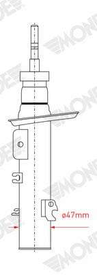 Shock Front Left Peugeot 207 2006-2013 (MONROE)(G8098)