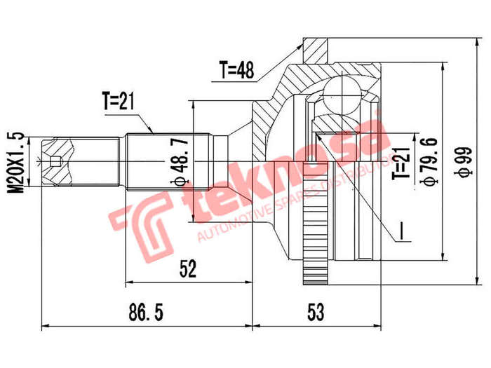 Outer Cv Joint Peugeot 206 1.4 Popart X-Line Tu3Jp Etj4 2004- Ct5752A