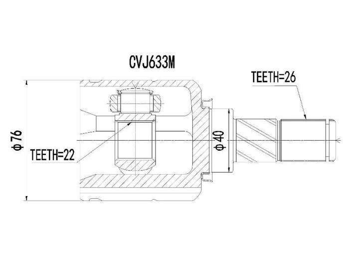Inner Cv Joint Nissan NP200 1.6i,1.5DC Cvj633M