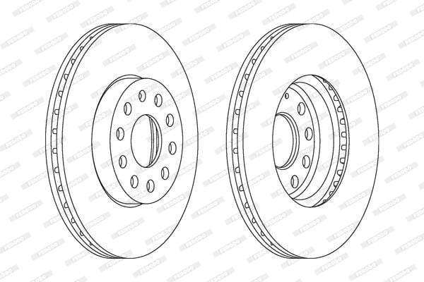 Brake Disc Audi A3 2005 Vw Eos Golf 5 Golf 6 Golf 7 Jetta 5 Vented Front (Ddf1218X) Ferodo (SINGLE)