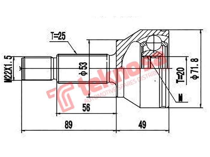 Outer Cv Joint Ford Fiesta 2 1.6Tdci Figo 1.4I,1.4Tdci Ikon 2 1.4Tdci Ikon 3 1.4Tdci Fd5749