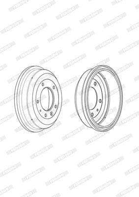 Brake Drum Rear Landrover Defender 109 L316 2.5Tdi Single (Ferodo Fdr329064)