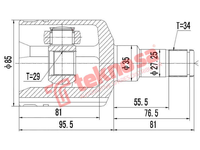 Inner Cv Joint Chevrolet Optra 1.6 1.8 2003-2008 1.8 X18Xe 2.0 X20Se 1997- GM8038