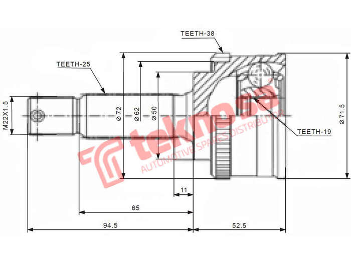 Outer Cv Joint Hyundai Atos 1.0I 1.1I Matrix 1.8 G4Hc G4Hg G4Gb 1999-2013 Hy5710A