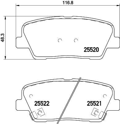 Brembo Brake Pads Rear Hyundai Santa Fe ( Set Lh&Rh) (P30081)