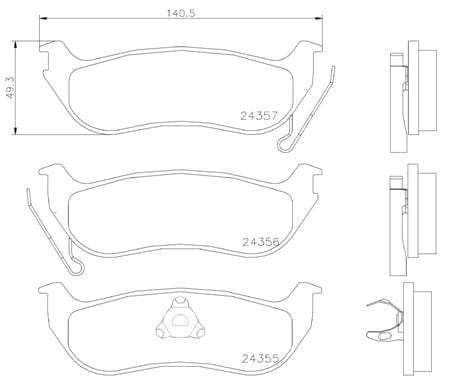 Brembo Brake Pads Rear Jeep Cherokee ( Set Lh&Rh) (P37009)