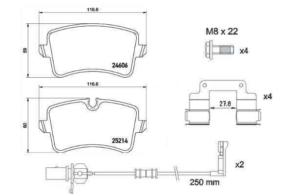 Rear Brake Pads Audi A8 4.2 FSi V8 Quattro 2010-2025 (P85157)