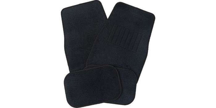 Autogear 4 Piece Carpet Mat Set - Black-Black Trim