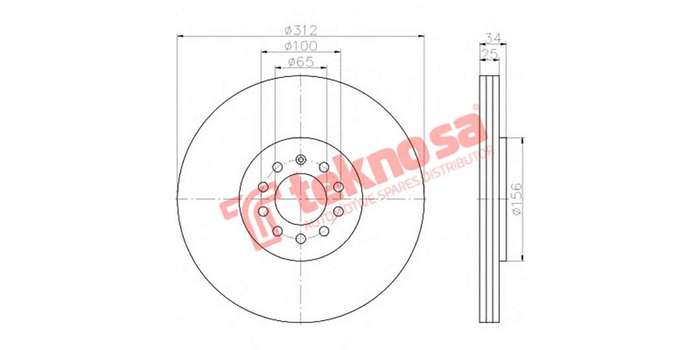 Brake Disc Audi A3 Tt Golf4 Jetta 4 (Front Vented)