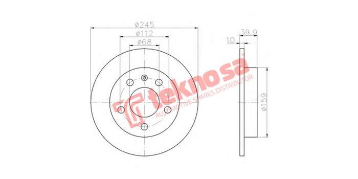 Brake Disc Audi A4 1.8T 07 (Rear Solid)