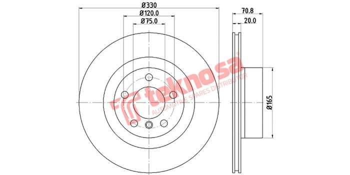 Brake Disc Bmw X3 X4 11 (Rear Vented)