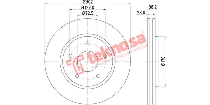 Brake Disc Chrysler (Grand) Voyager, Journey (Front Vented)