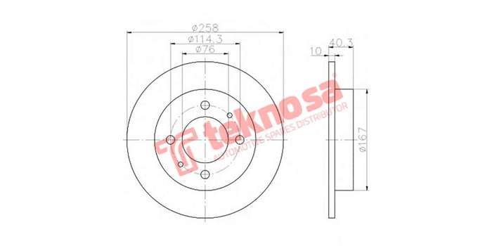 Brake Disc Elantra J2 Tiburon 97 (Rear Solid)