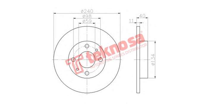 Brake Disc Fiat Pnto 04 (Rear Solid) Seicnt 01 (Front Solid)