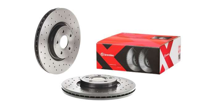 Brake Disc Front (1 In Box) Drilled Ford Focus 2.5 Volvo C70 S40 V50 (Brembo 09A7281X)