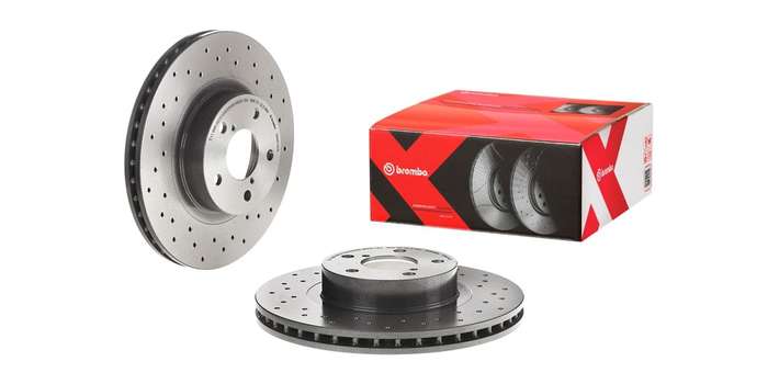Brake Disc Front (2 In Box) Drilled Subaru Impreza (Brembo 0956742X)