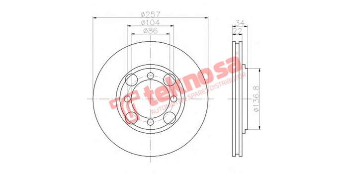 Brake Disc Hyundai Elantra 1.8 2.0 95 00 (Front Vented)