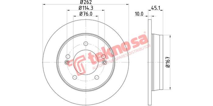 Brake Disc Hyundai Elantra I30 Veloster (Rear Solid)
