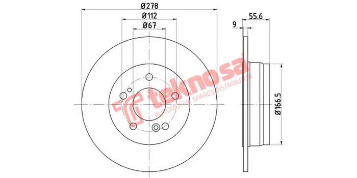 Brake Disc Merc W203 C180K C200K 03 (Rear Solid)