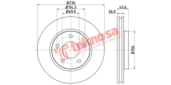 Brake Disc Mitsubishi Lancer (Front Vented)