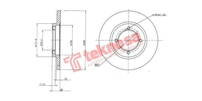 Brake Disc Nissan 1400 85 (Front Solid)