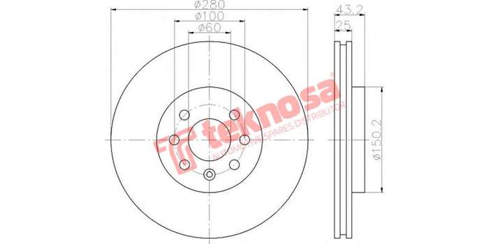 Brake Disc Opel Astra 1.6 09 (Front Vented)