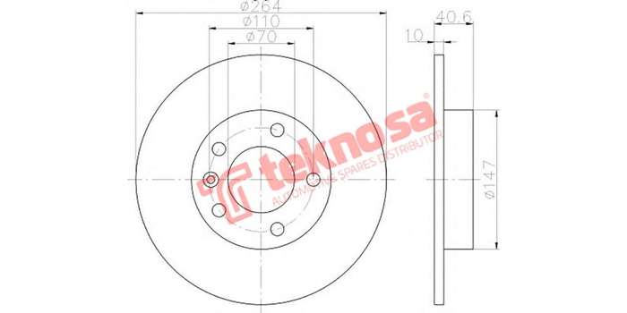 Brake Disc Opel CoRear Solida D 1.4 1.6 11 (Rear Solid)