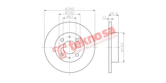 Brake Disc Sentra 1.3 1.6 87 92 (Front Solid)