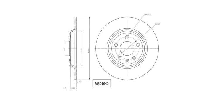 Brake Disc Solid Rear Audi A4,A5,A6,A7,Q5 2009 2018 (Single)