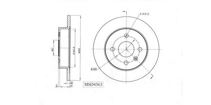 Brake Disc Solid Rear Opel Astra 1999 2009,Meriva 2006 2009,Zafira 2006 2009 (Single)