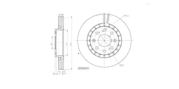 Brake Disc Vented Front Chev Aveo 1.5,1.6,Sonic 1.3,1.4,1.6 2006 2017 (Single)