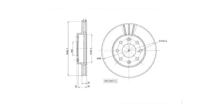 Brake Disc Vented Front Chev Aveo 1.5 Ls,Lt,Spark 1.2 2003 2010> (Single)