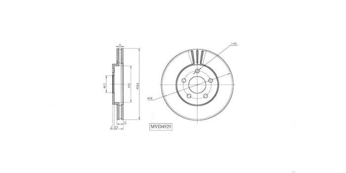 Brake Disc Vented Front Chrysler Neon 1.6,1.8,2.0 Ejb,Ebd,Ecb,Ech 1998 2006 (Single)