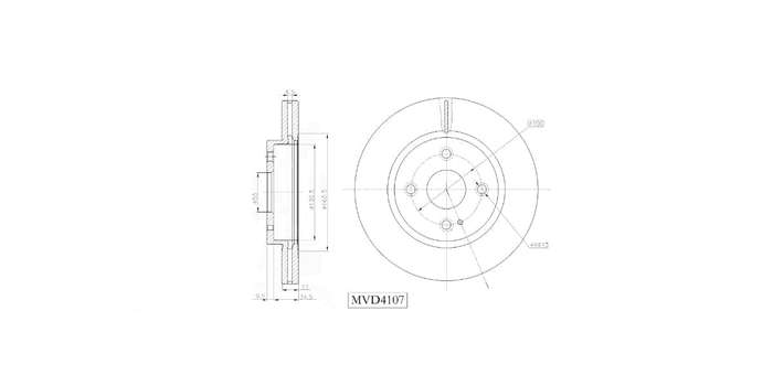 Brake Disc Vented Front Ford Fiesta[3] 1.4I,1.6I,Tdci,Mazda 2 2008 2015 (Single)
