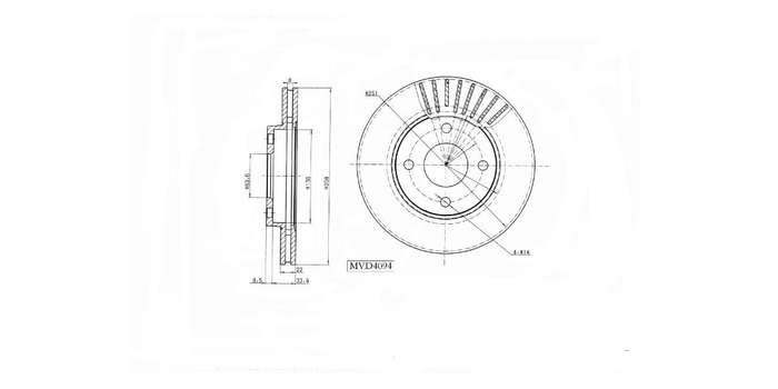 Brake Disc Vented Front Ford Figo 1.4I,Tdci,Ikon Ii,Iii 2007 2016 (Single)