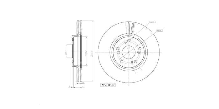 Brake Disc Vented Front Honda Accord Vii 2.4 S 2003 2008 (Single)