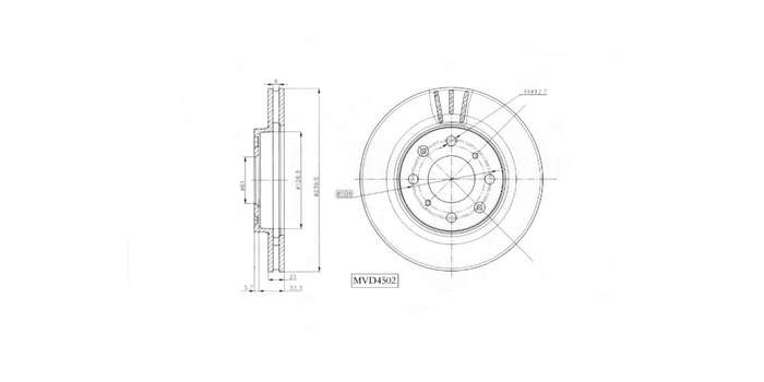 Brake Disc Vented Front Honda Fit 1.3,Jazz I 1.4,1.5 Vtec 2001 2008 (Single)