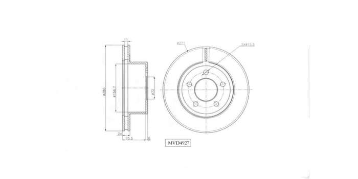 Brake Disc Vented Front Jeep Cherokee,Grand Cherokee Erh Mlf 1992 2007 (Single)(MVD4927)