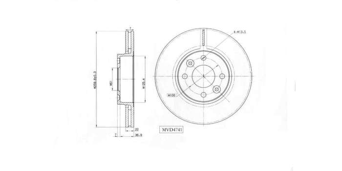 Brake Disc Vented Front Nissan Micra 2004 2017,Np200 2008>.Clio 3 2006 2010, Modus 05> (Single)
