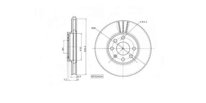 Brake Disc Vented Front Opel Astra 1.6 Cs,Cd,1.8 1999 2004 (Single)