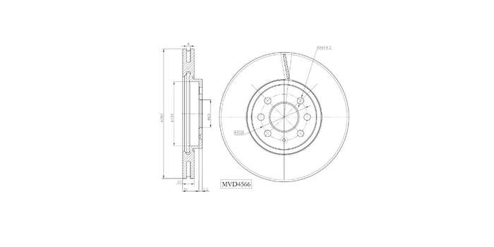 Brake Disc Vented Front Opel Astra,Meriva 2003 2010 (Single)