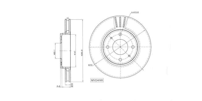Brake Disc Vented Front Volvo S40 2.0,2.4,V40,V50 1997 2009 (Single)