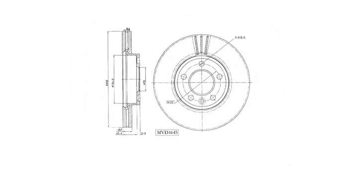 Brake Disc Vented Front Vw Touareg 2004 2010,Vw Kombi 2004 2016 (Single)