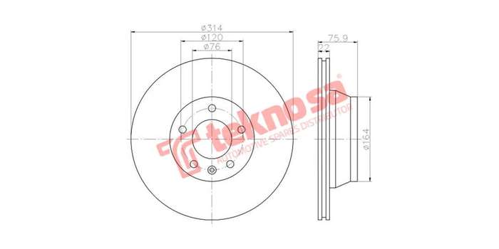 Brake Disc Vw Transporter T5 Touareg (Rear Vented)