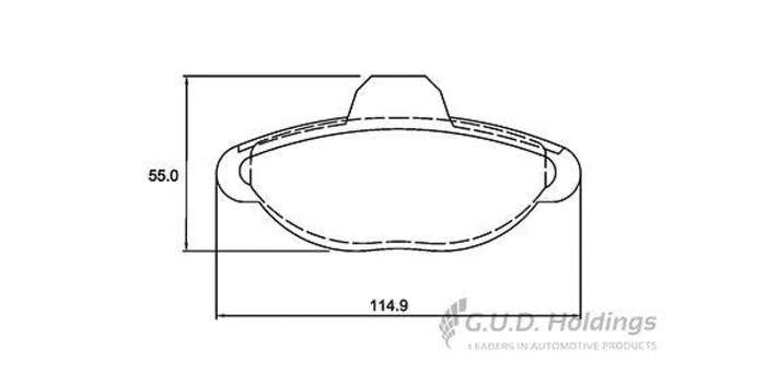 Brake Pads Front Fiat 500 500C (08 ) Panda (05 ) Seincento (01 ) (SAFELINE D3423S) (SET LH & RH W...