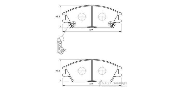 Brake Pads Front Hyundai Accent (94 02) Getz (03 10) (SAFELINE D3047S) (SET LH & RH Wheel)