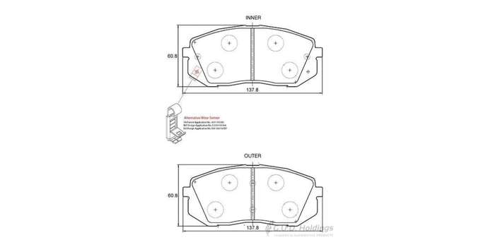 Brake Pads Front Hyundai Ix35 4X2 4X4 (10 16) Tucson [2] (15 ) Kia Soul [2] (15 ) Sportage [3] (1...