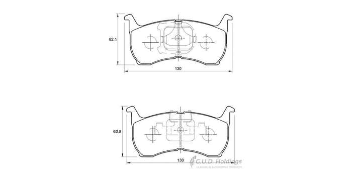 Brake Pads Front Mazda 626 (1983 1993) (SAFELINE D944S) (SET LH & RH Wheel)