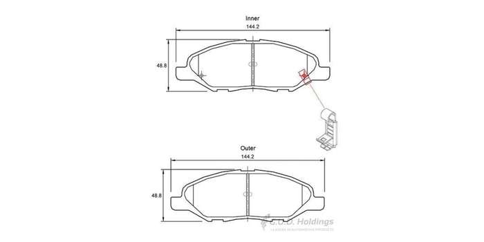 Brake Pads Front Nissan Grand Livina (07 13) Livina (07 ) Tiida (06 ) (SAFELINE D3573S) (SET LH &...